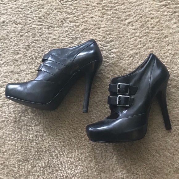 EUC Gorgeous MRKT Black Square Toe Shoes Sz 8.5 - Picture 3 of 8